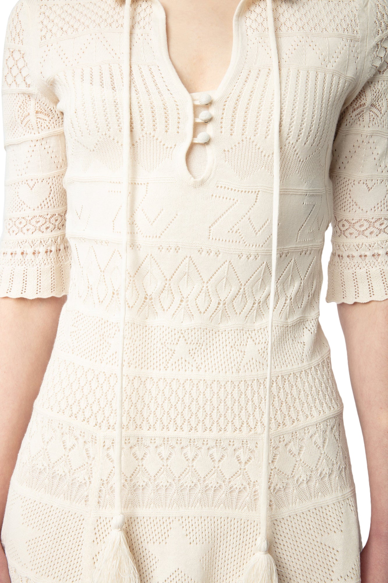 Memphisa CO Pointelle Dress | Ecru
