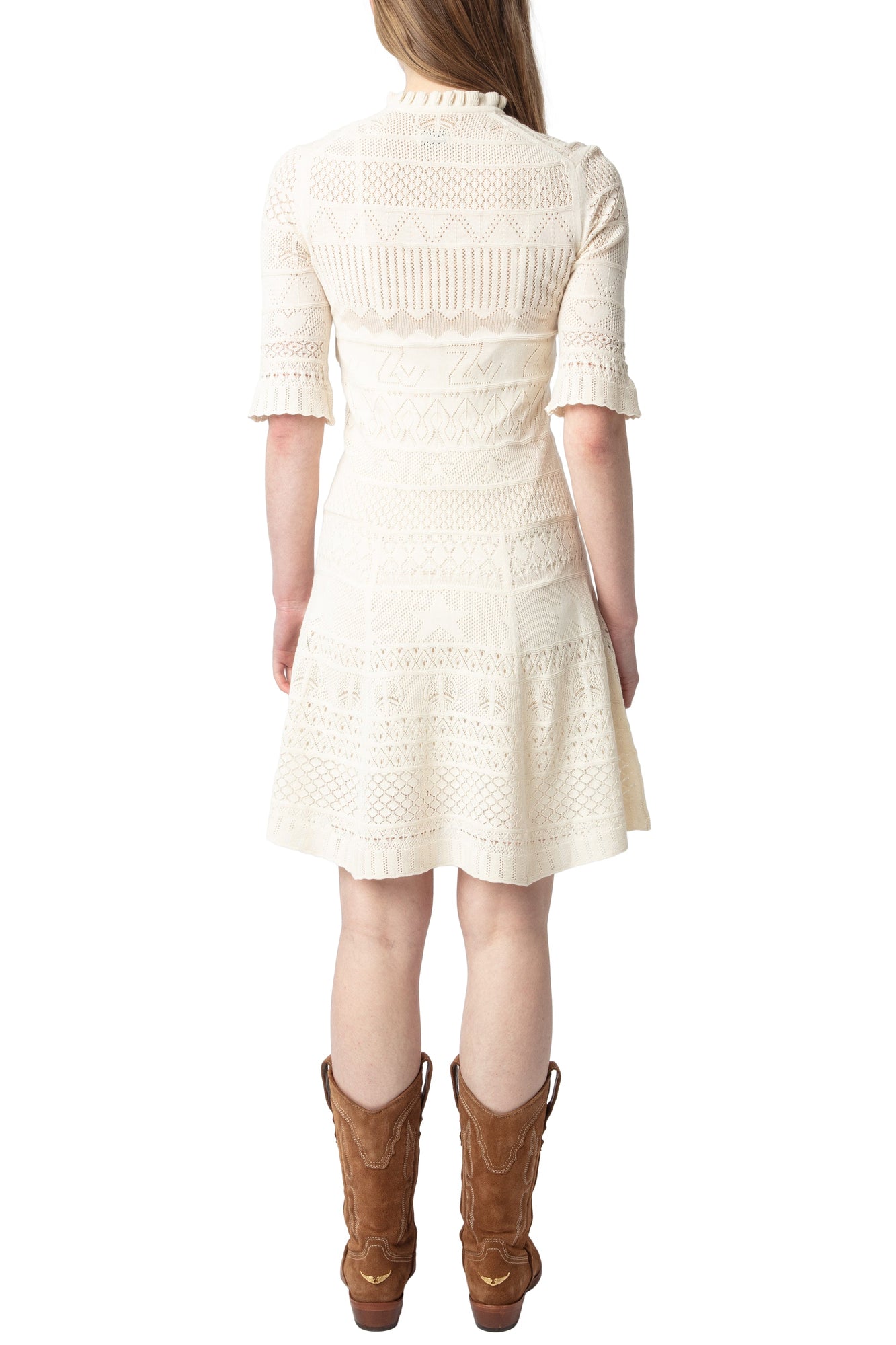 Memphisa CO Pointelle Dress | Ecru