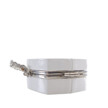 Chanel | Pre-Owned Patent Goatskin Make-Up Box Clutch With Chain | White