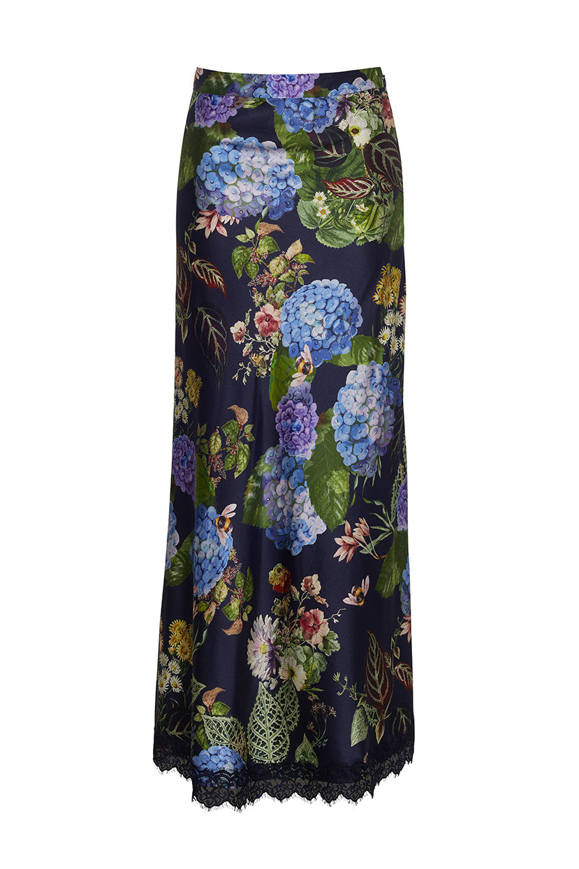 Kaia Slip Skirt | Avery Floral Evening Blue