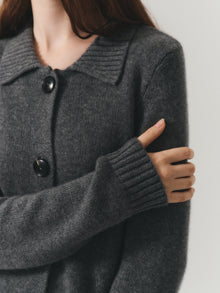 Kaia Cashmere Cardigan | Stone Grey