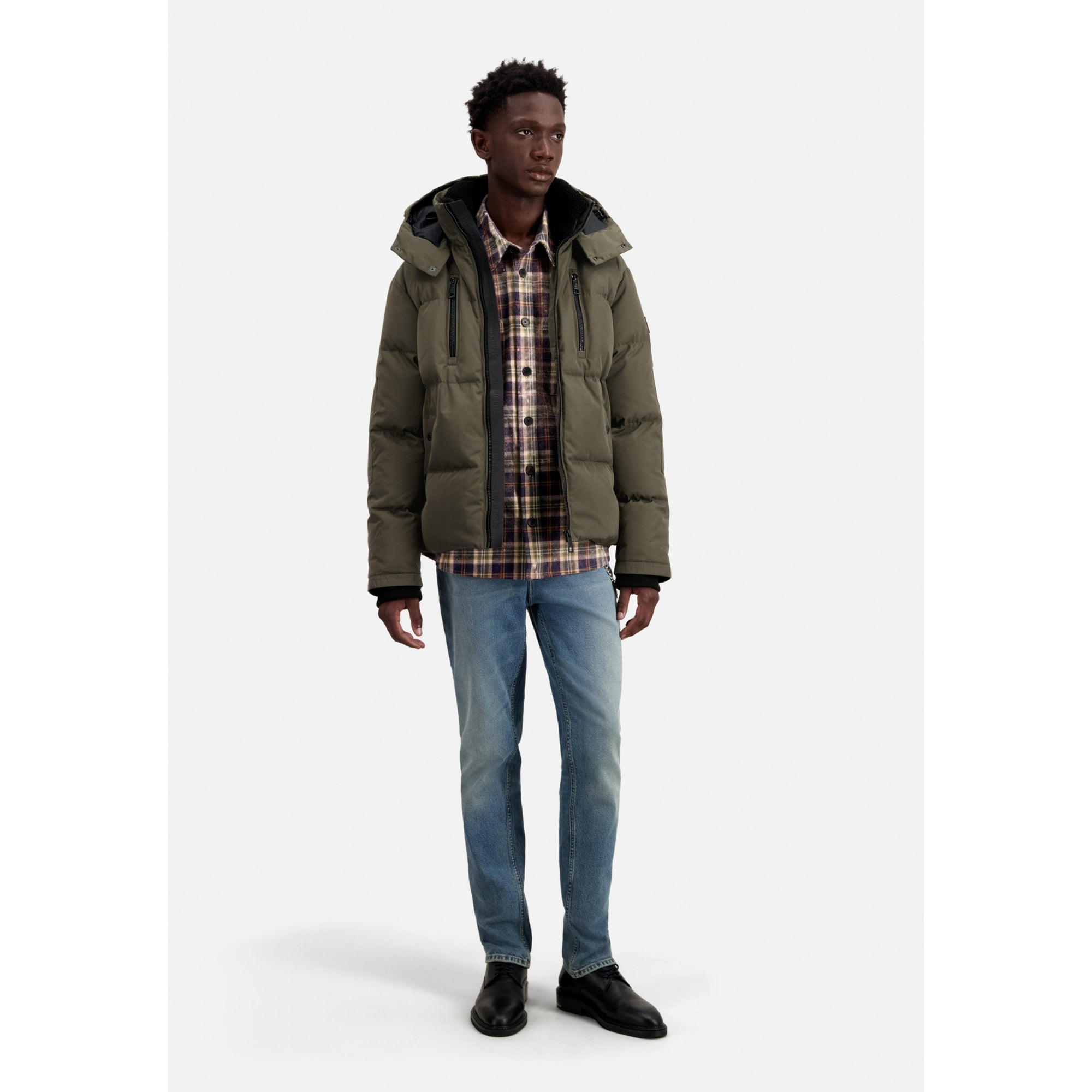 Hooded Puffer Jacket | Men | Khaki