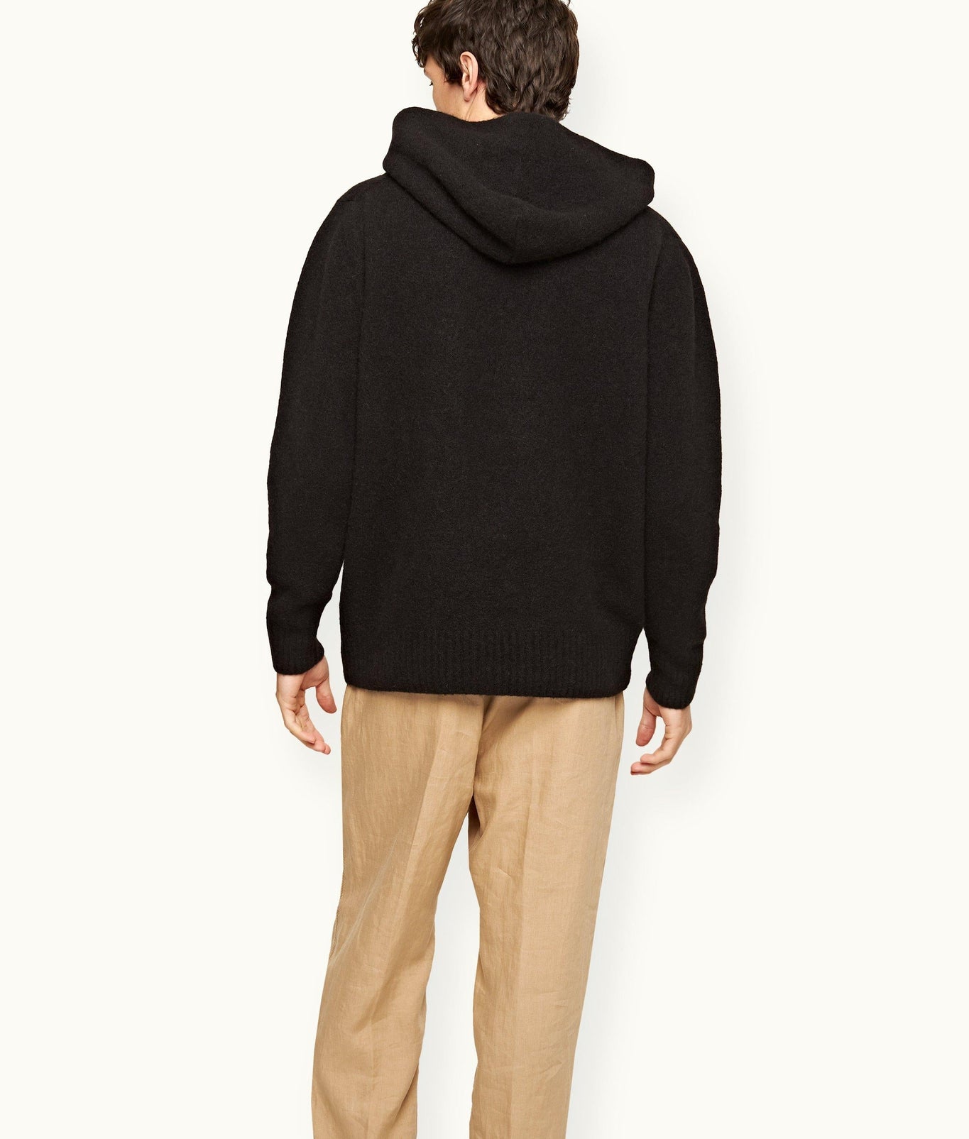 Kirk Alpaca Merino Relaxed Fit Hooded Alpaca-Merino Knit Jumper | Black