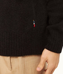 Kirk Alpaca Merino Relaxed Fit Hooded Alpaca-Merino Knit Jumper | Black