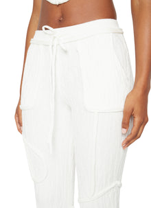 Womens | Knit Seamed Pants | White