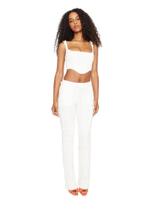 Womens | Knit Seamed Corset | White
