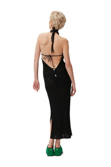 Knit Halter Midi Dress | Black