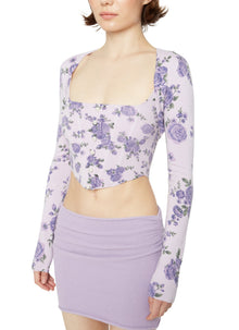Womens | Knit Bolero | Lavender Floral
