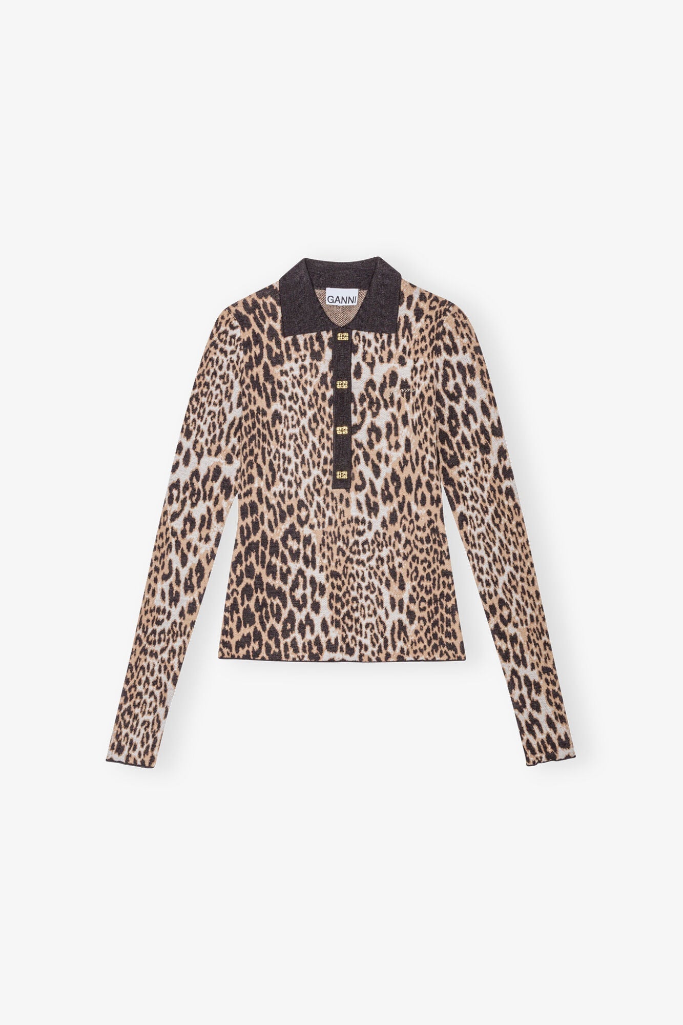 Knitted Polo Shirt | Leopard