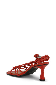 Knots High Heel Sandals | Racing Red