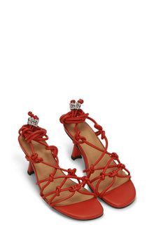 Knots High Heel Sandals | Racing Red