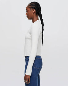 Womens | Hanes 90s Pointelle Baby Long Sleeve | Vintage White