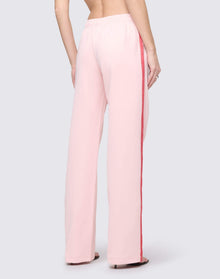 Womens | Sunland Track Pant | Pink Salt With Red