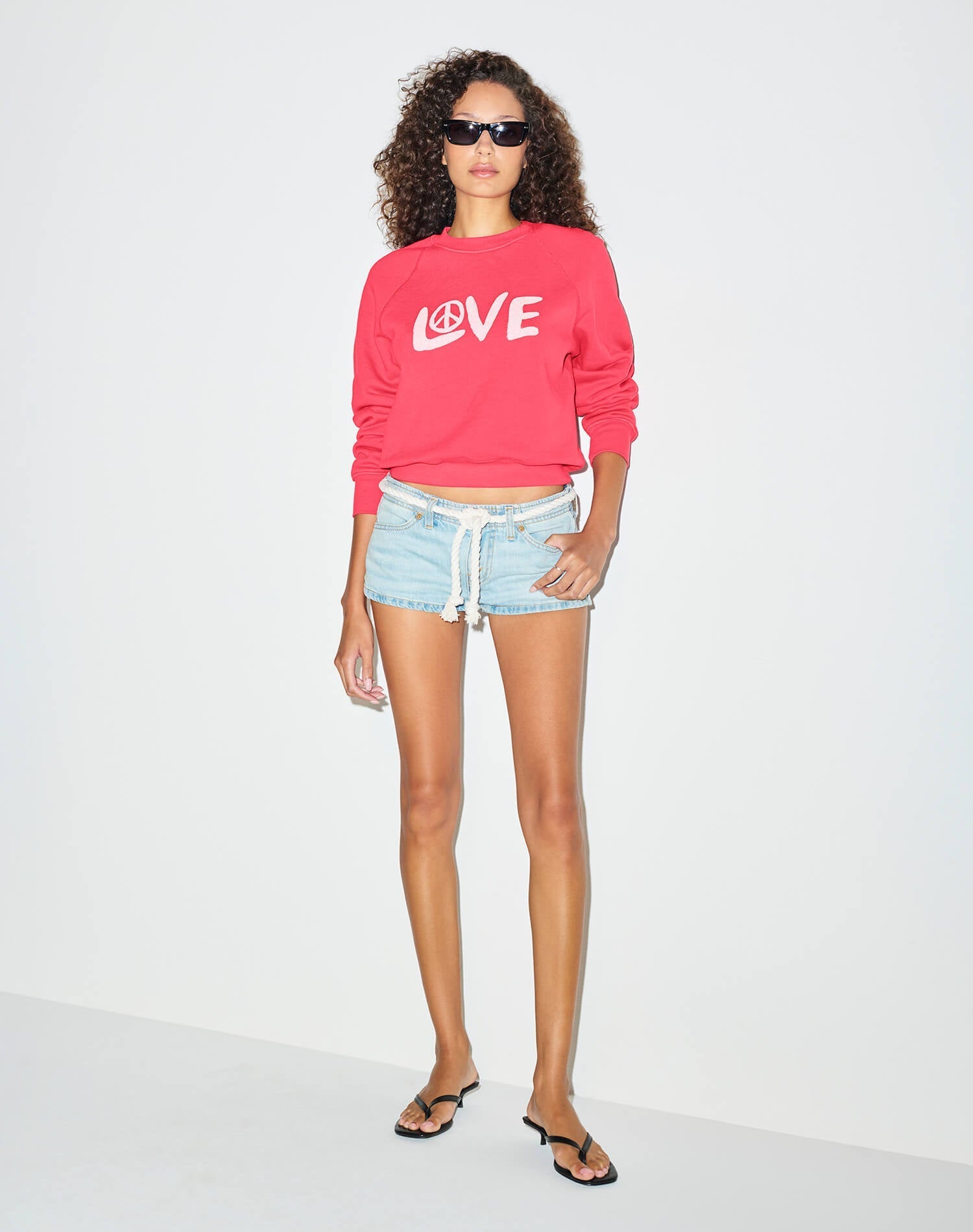 Womens | Classic Crewneck Love And Peace | Heritage Red