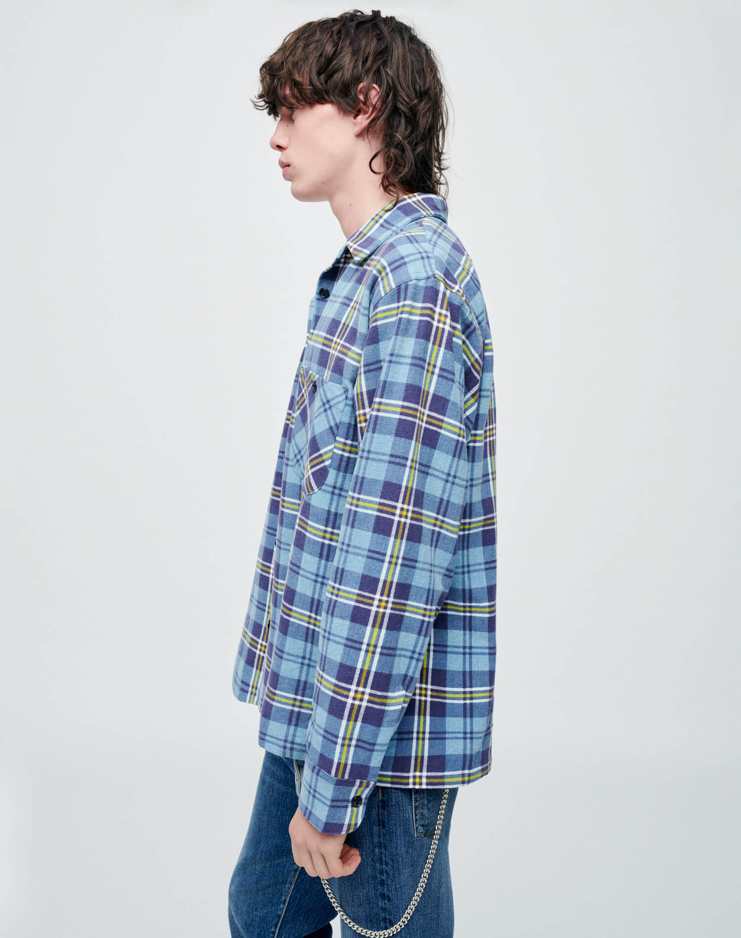 Mens | 50s Straight Bottom Shirt | Navy/Blue
