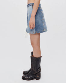 Womens | Denim Laced Midi | Indigo