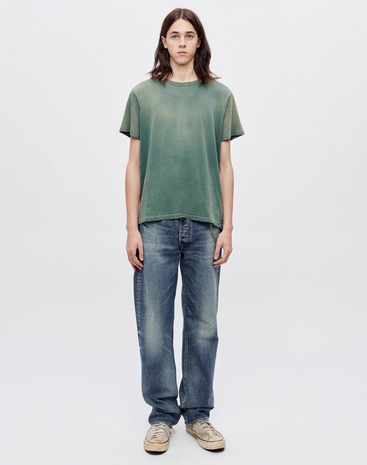 Mens | Hanes Loose Tee | Sun Faded Forest Green