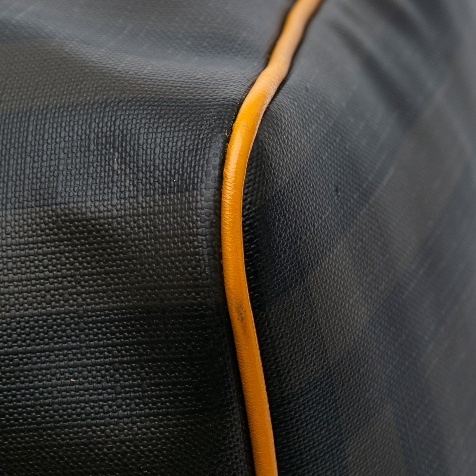 Burberry | Pre-Owned Smoke Check Coated Canvas Holdall Barrel Duffle Bag | Brown/Dark Brown