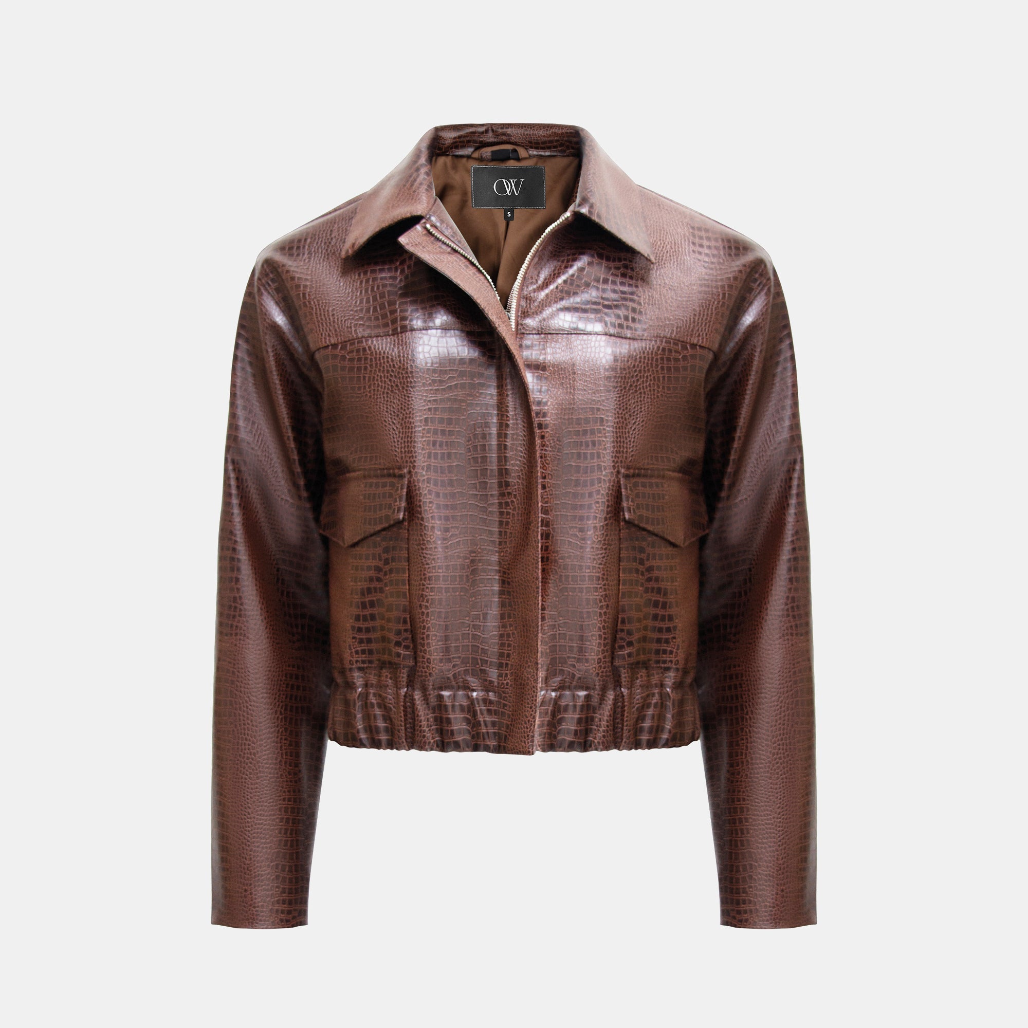 OW Collection Levi Crocodile Jacket | Brown