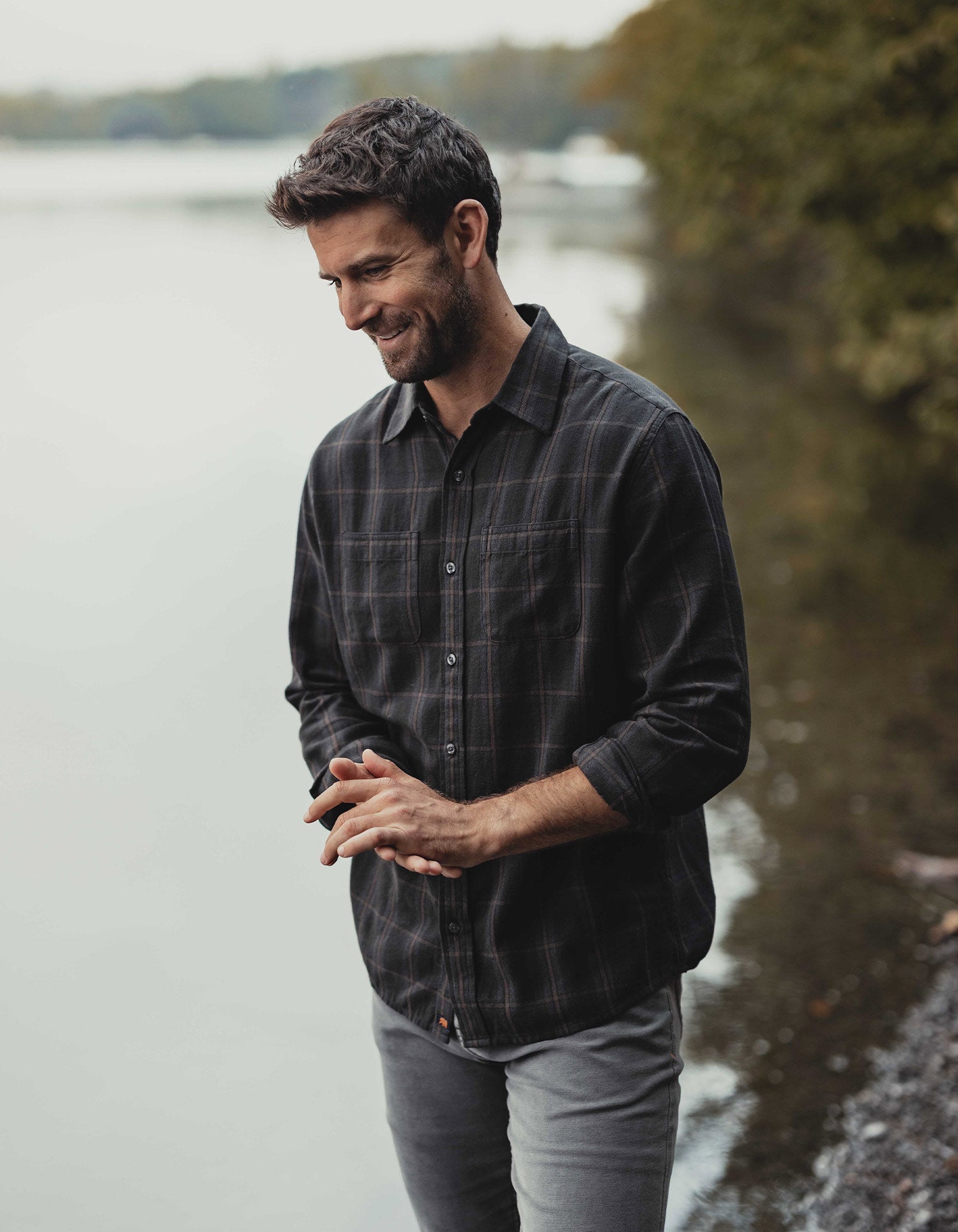 Men | Jackson Lightweight Flannel | Charcoal Plaid