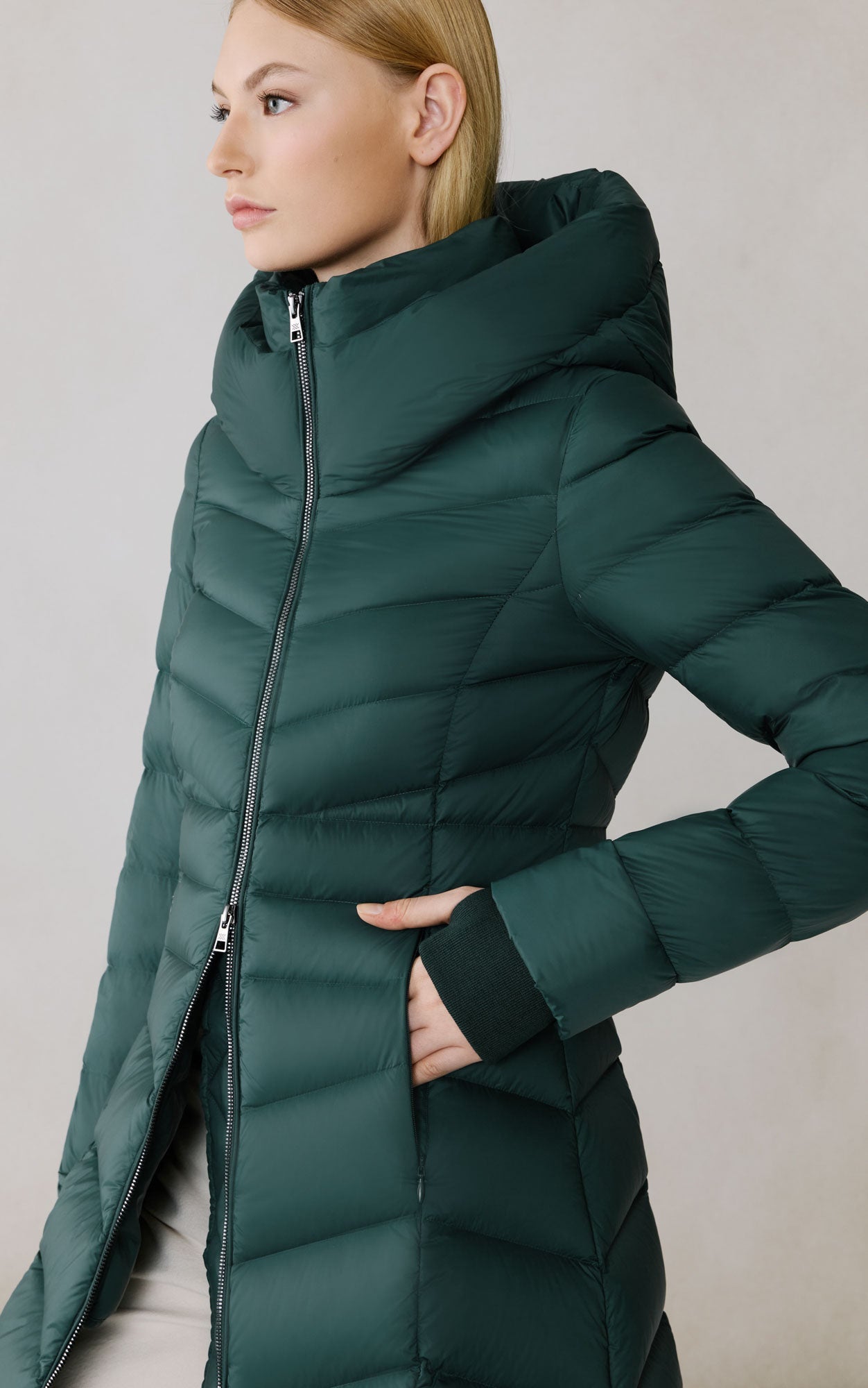 Lita-U Midi Down Coat | Midnight Forest