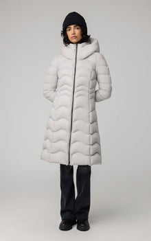 Lightweight Down Fit & Flare Coat | Stone