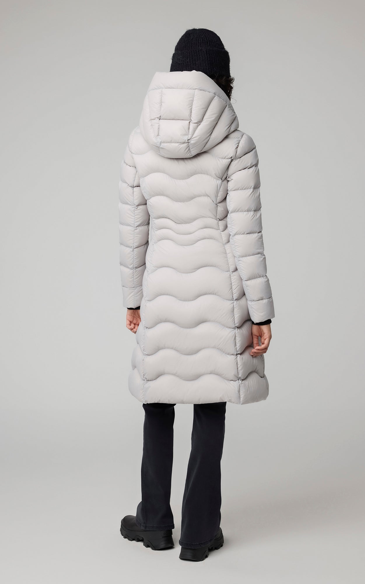 Lightweight Down Fit & Flare Coat | Stone