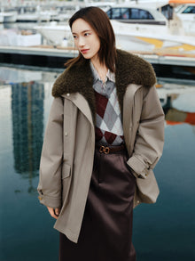 Wool Light Warm Parka | Khaki