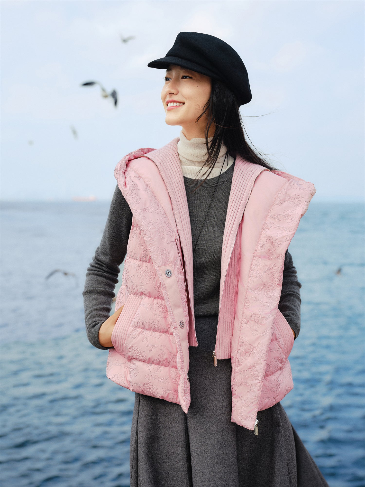Goose Down Vest | Pink