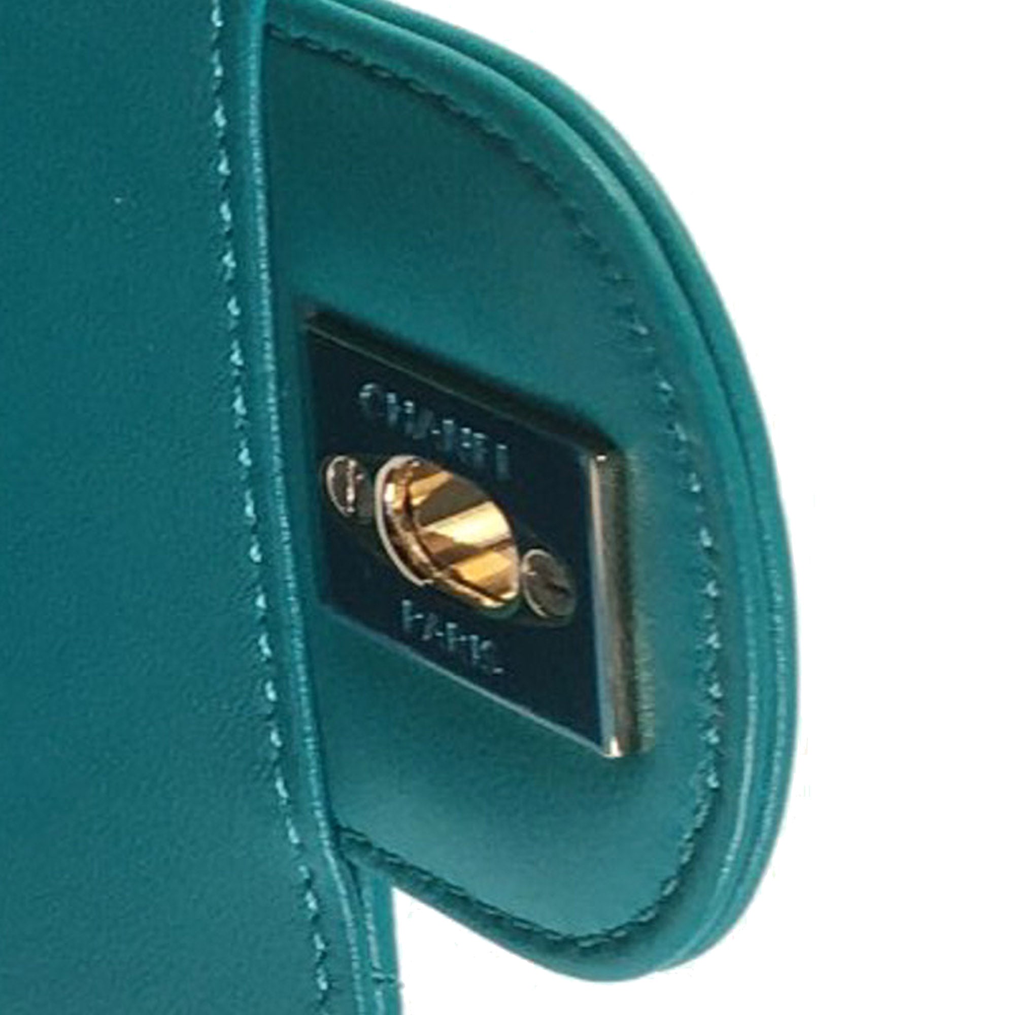 Chanel | Pre-Owned Mini Rectangular Chevron Lambskin Single Flap | Green