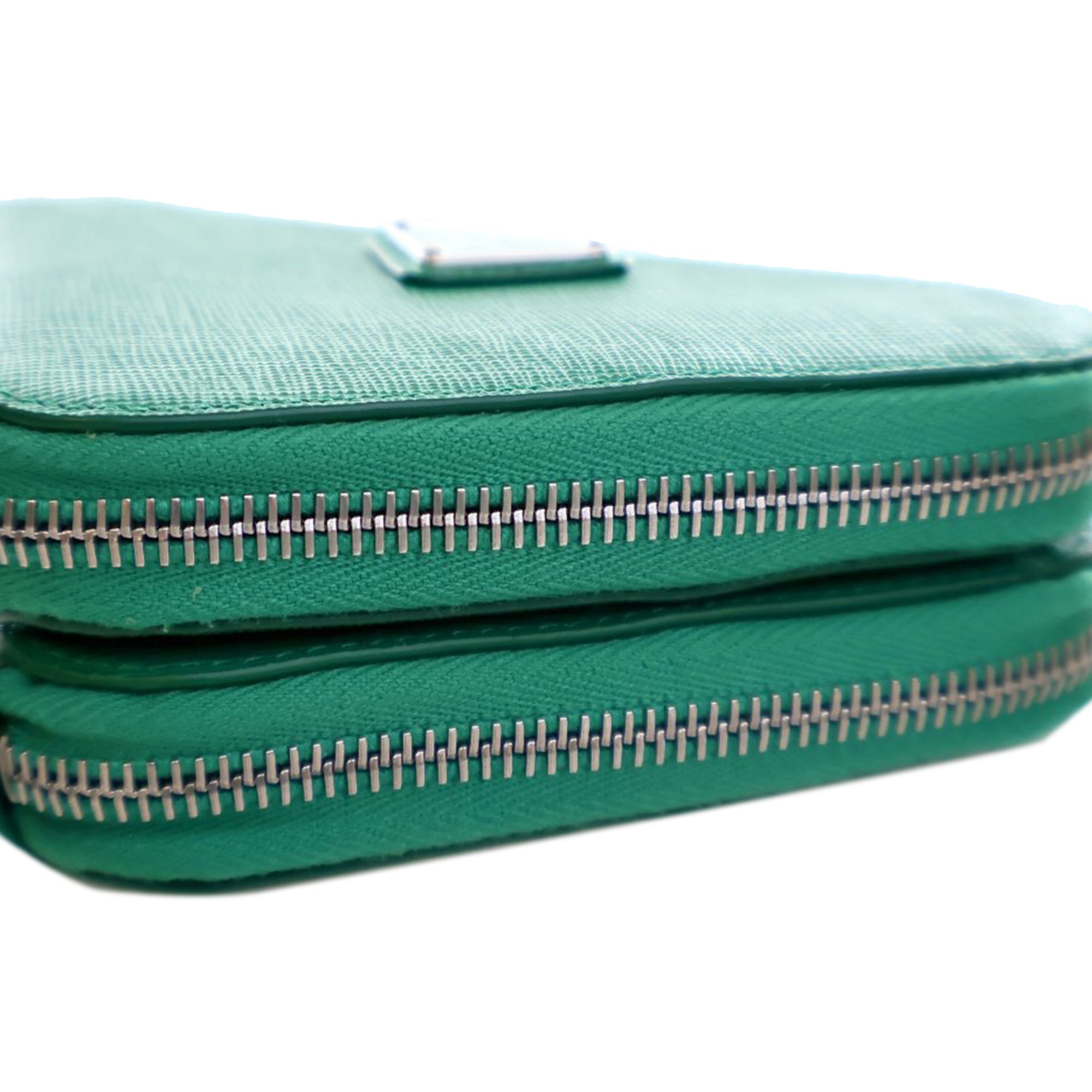 Prada | Pre-Owned Mini Saffiano Lux Double Triangle Satchel | Green