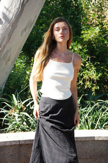 LNA Ari Ribbed tank in ivory