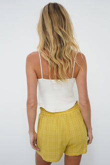 LNA Ari Ribbed tank in ivory