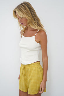 LNA Ari Ribbed tank in ivory