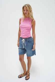 LNA Elia Rib Tank in stone wash pink