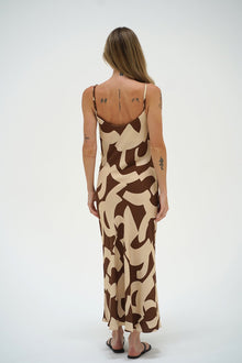 LNA Fareni Dress in geo print. Tank style maxi dress with ruching on waist