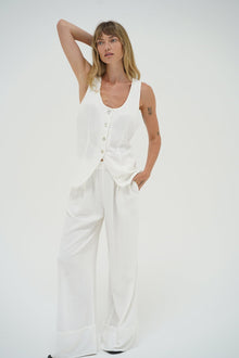 LNA linen vest and pant set