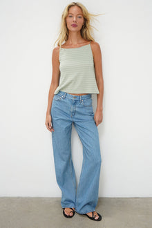 LNA Lena high neck tank in sage