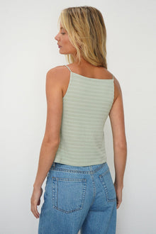 LNA Lena high neck tank in sage