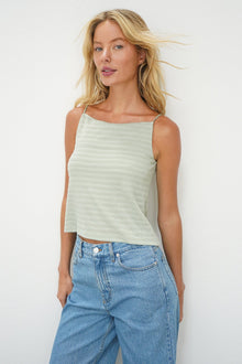 LNA Lena high neck tank in sage