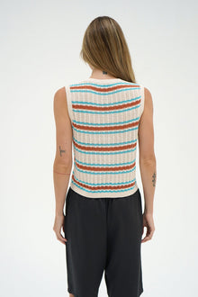 LNA Lou Sleeveless Cardigan in sedona stripe