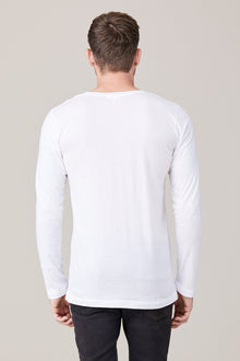 Men | Long Sleeve Button Henley | White