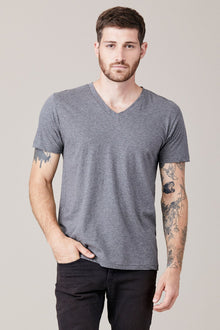 Men | Short Sleeve V Neck | Heather Grey