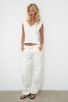 LNA Dayna V Muscle Tee in white