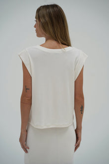 LNA Oro ribbed sleeveless top in whisper white