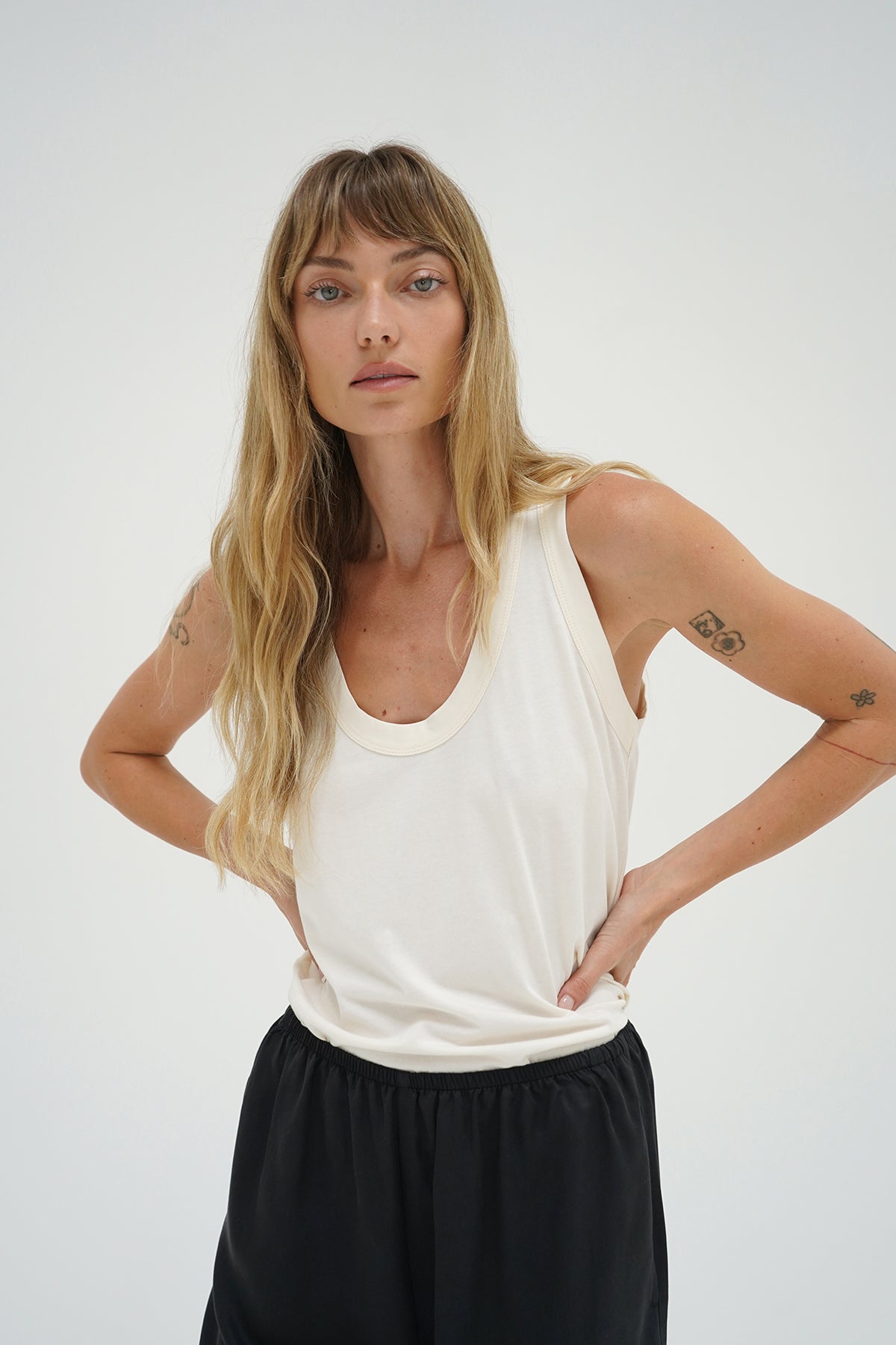 LNA Relaxed U Neck Tank in jet stream