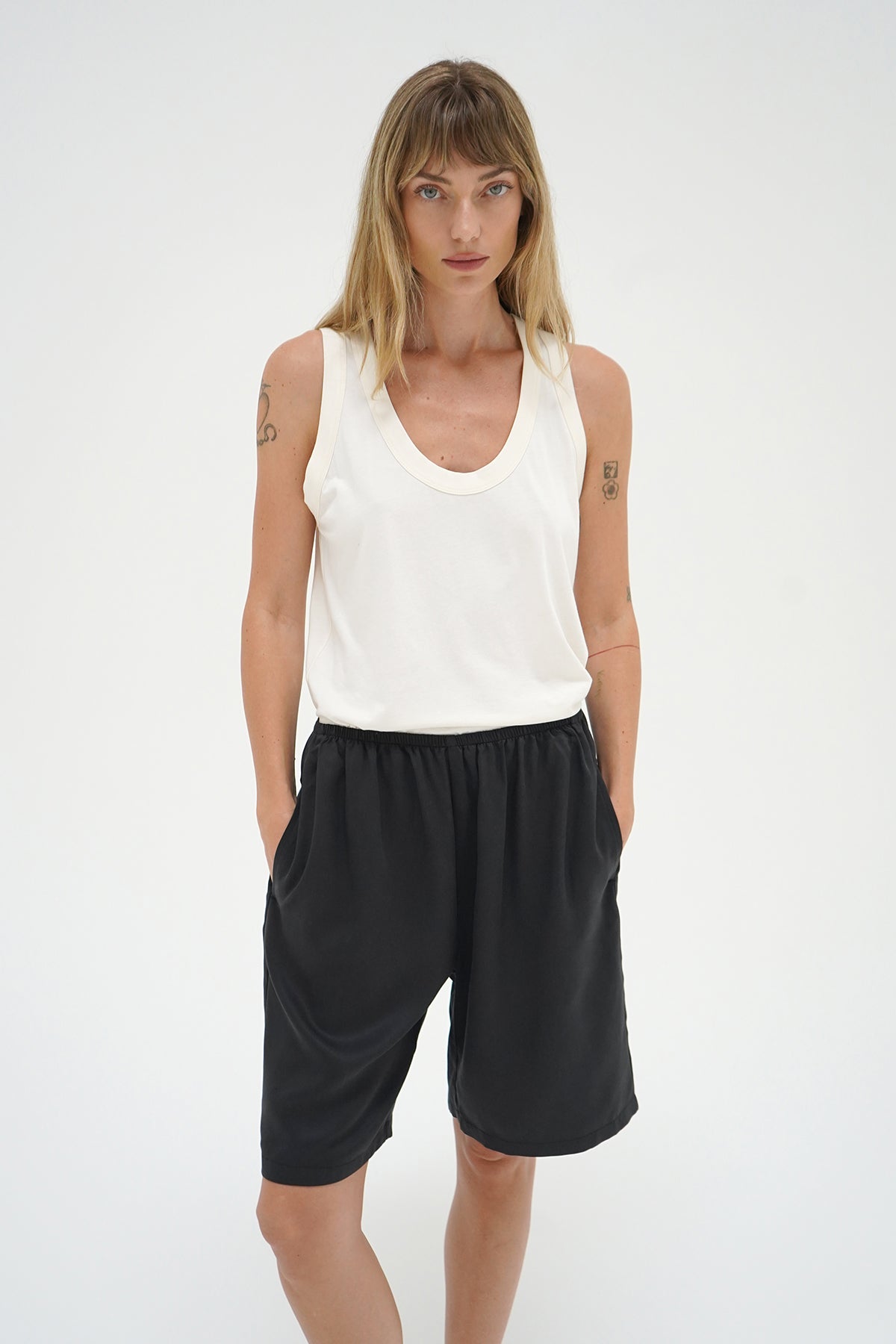 LNA Relaxed U Neck Tank in jet stream