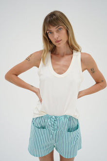 LNA Relaxed U Neck Tank in jet stream