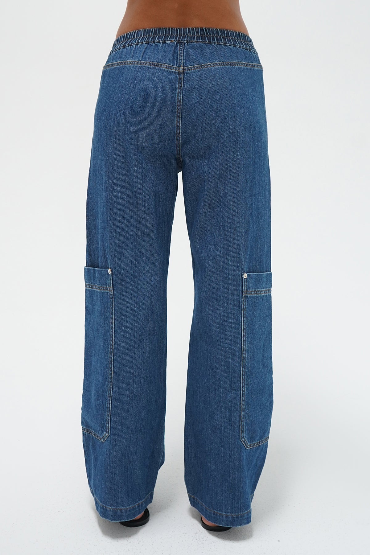 LNA Ryleigh Soft Denim Utility Pant in soft denim