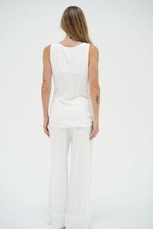 LNA Kiana Linen pant in white